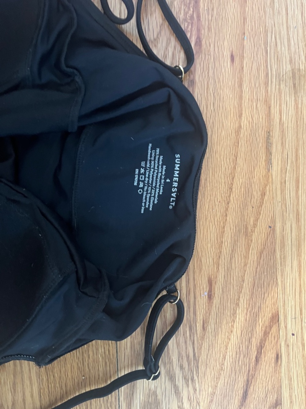 Summer salt black one piece v neck swimsuit size 4 - Picture 2 of 3